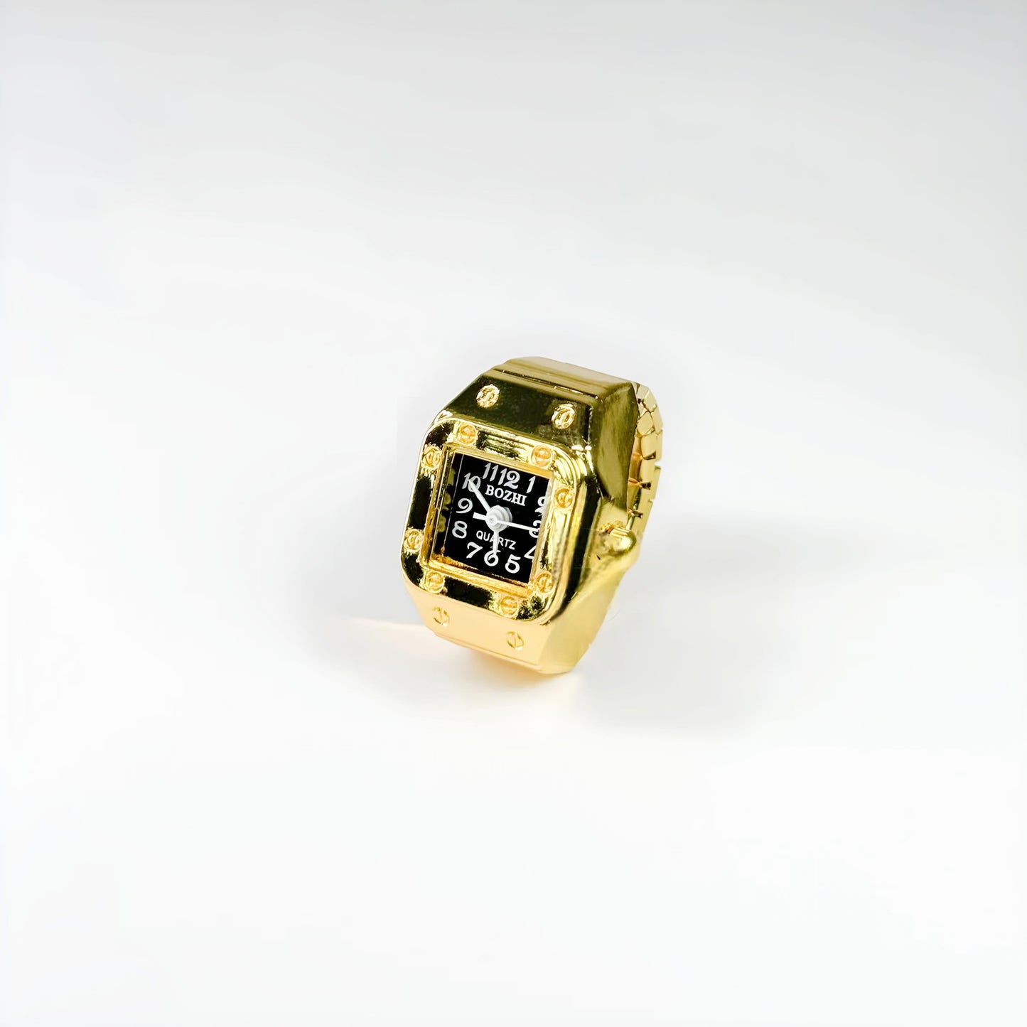 Gold Square Ring | Black