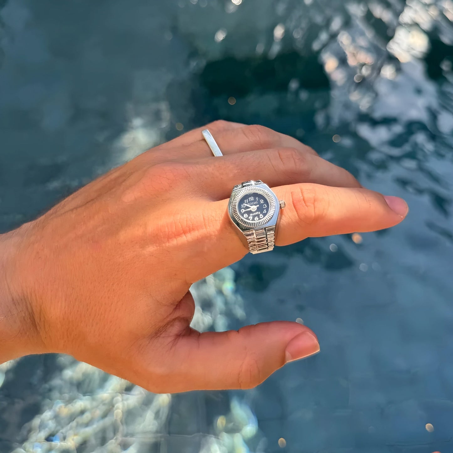 Silver Chrono Ring | Black