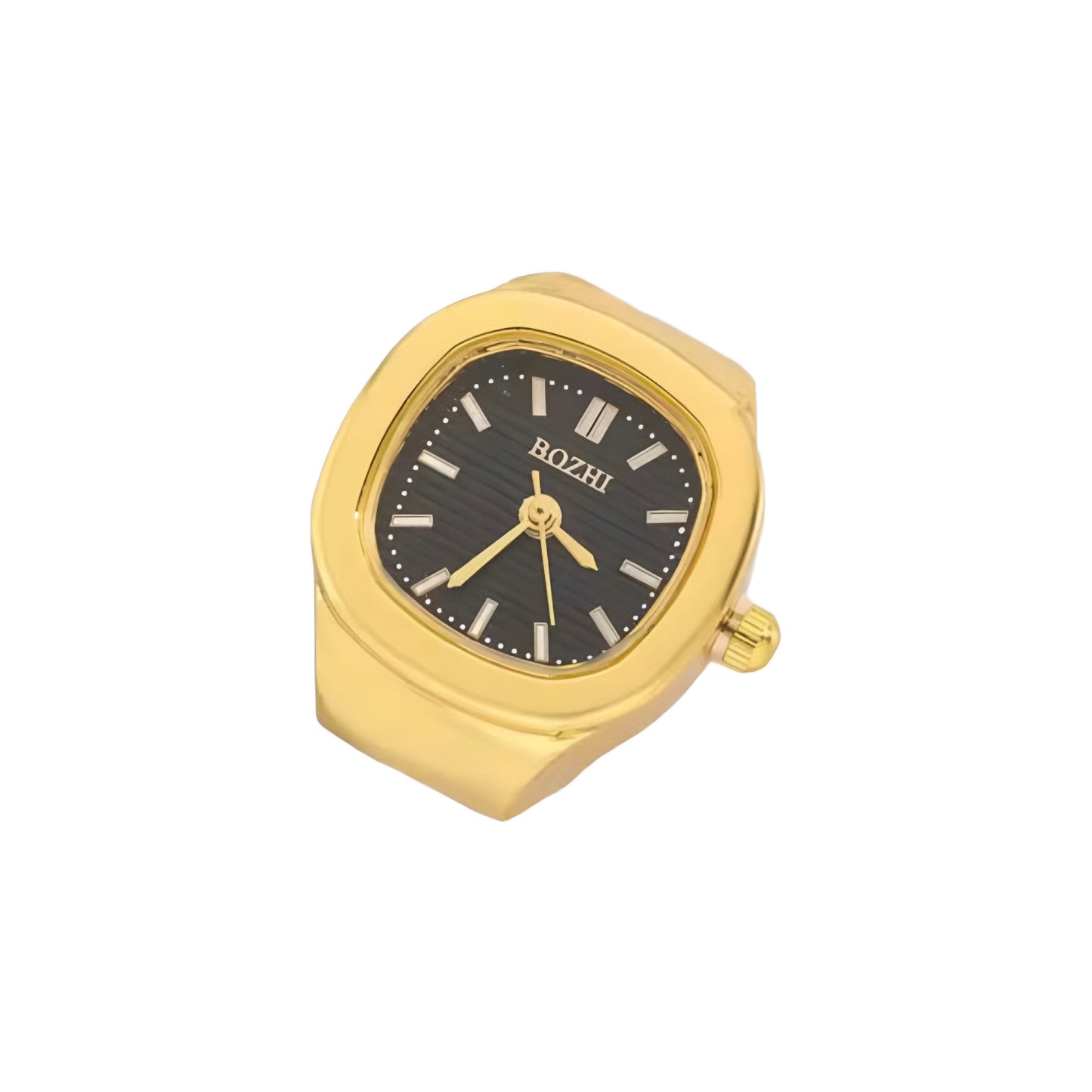 Gold Barrel Ring | Black