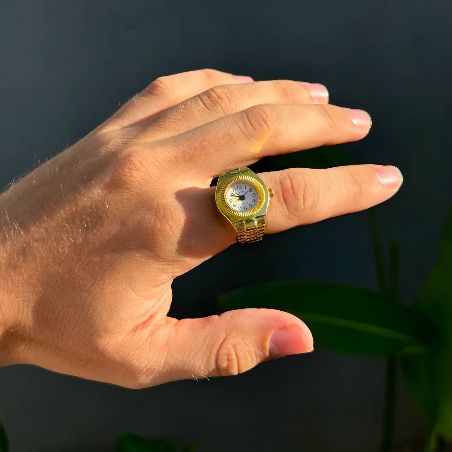 Gold Chrono Ring | White