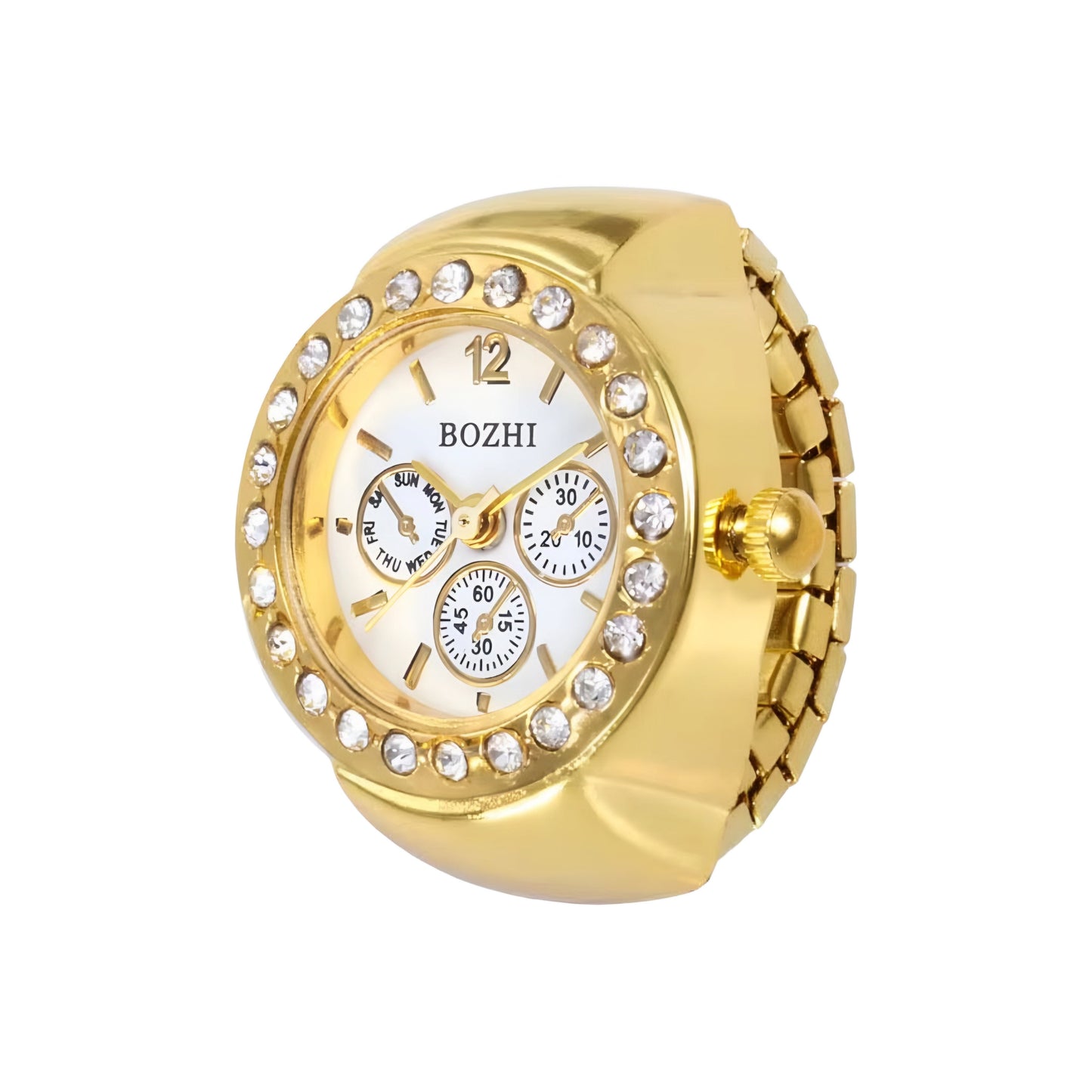 Gold Gomia Ring | White