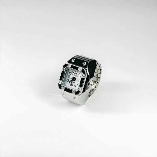 Silver Square ring | White