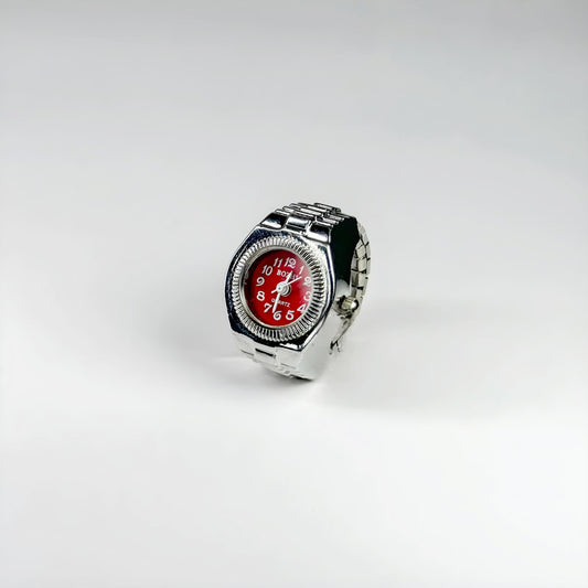 Silver Chrono Ring | Red