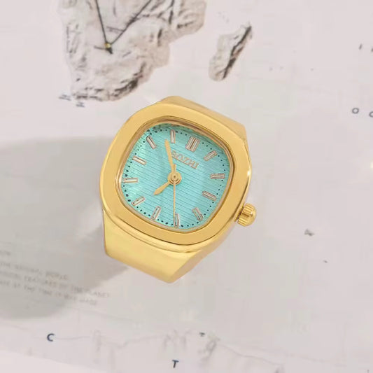 Gold Barrel Ring | Cyan