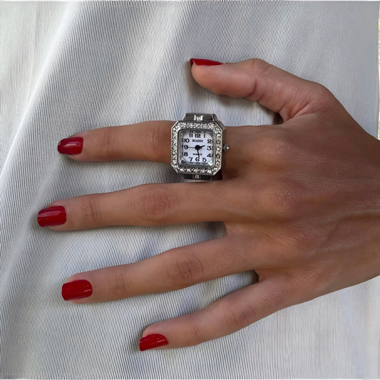 Silver Gomia Squared Ring | White