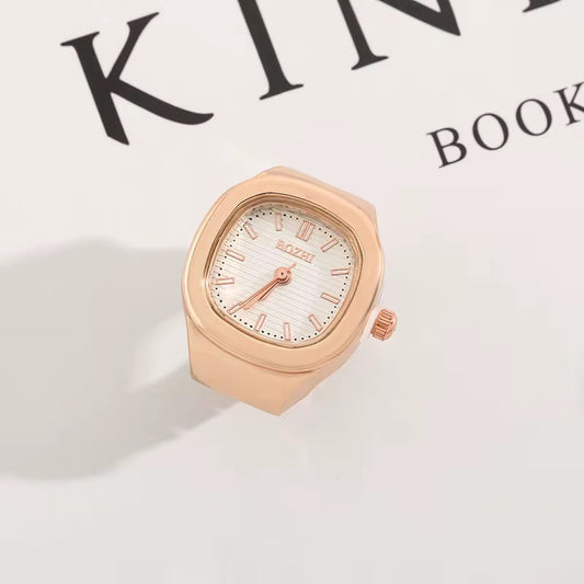 Rose gold Barrel Ring | White