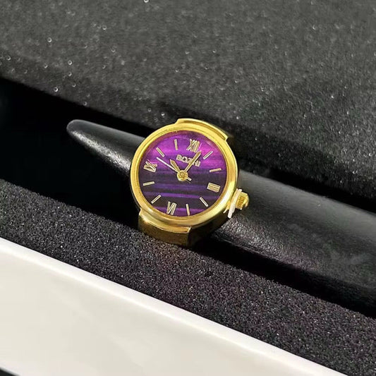 Gold Roman Chrono Ring | Purple