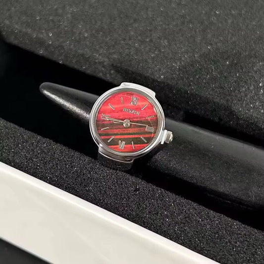 Silver Roman Chrono Ring | Red