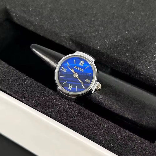 Silver Roman Chrono Ring | Bleu