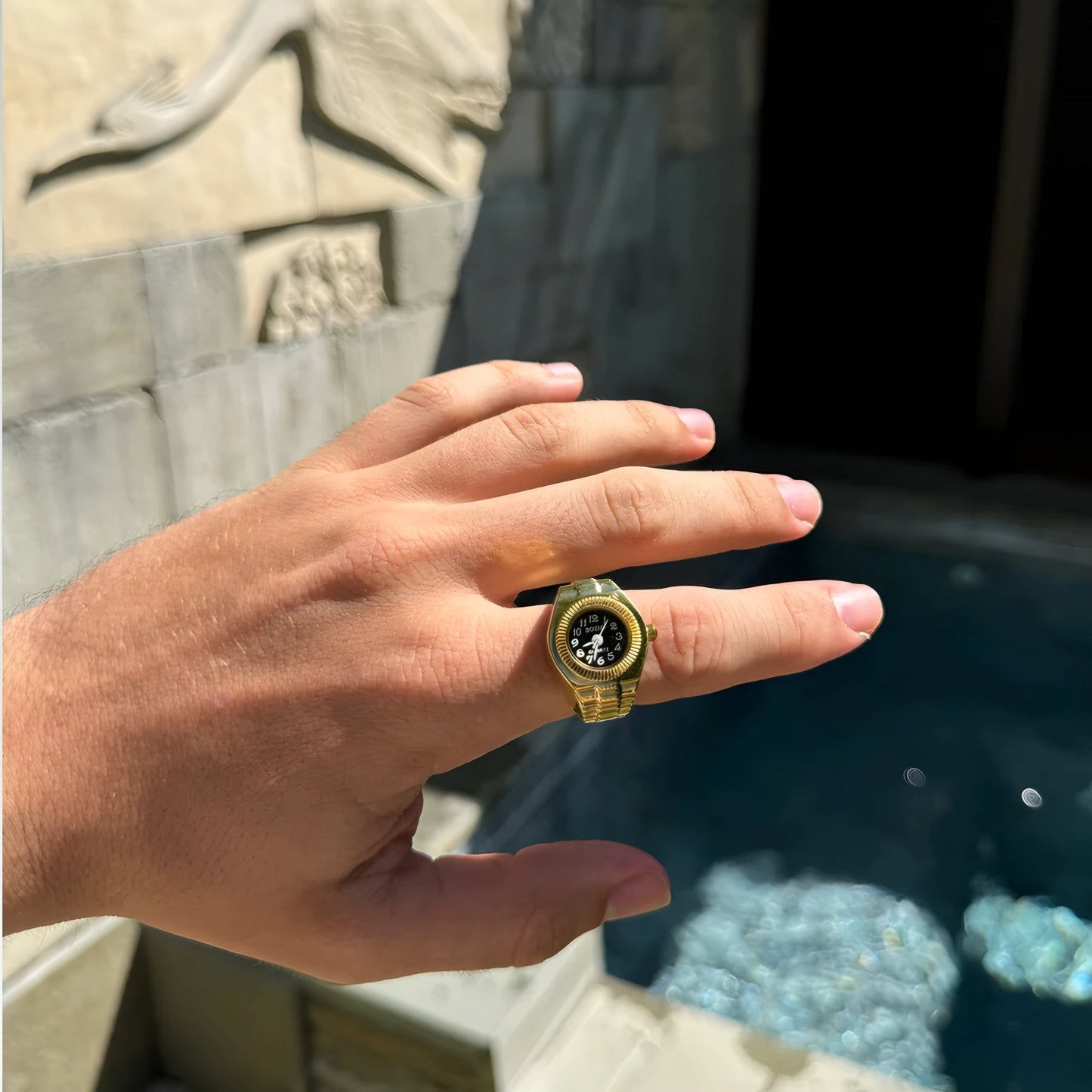 Gold Chrono Ring | Black