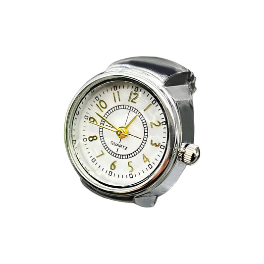 Silver Numbers Ring | White