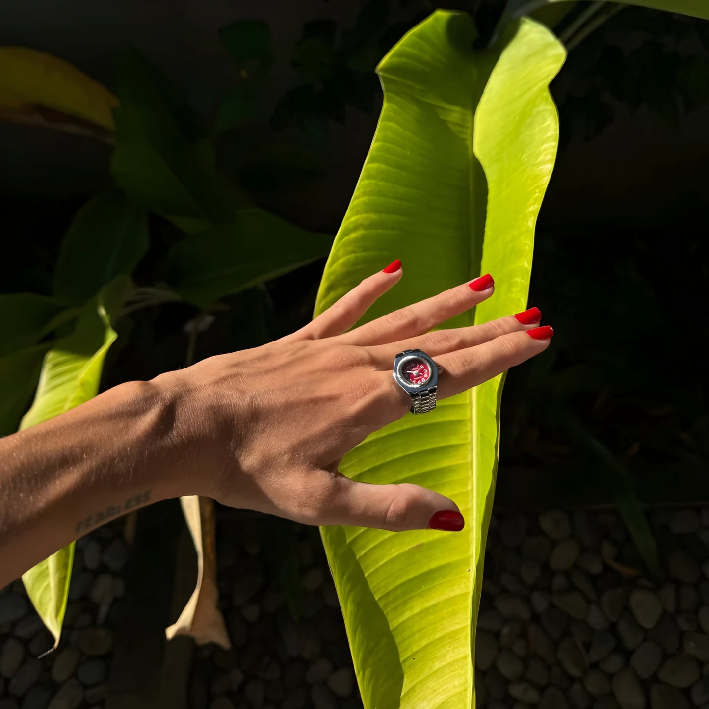 Silver Chrono Ring | Red