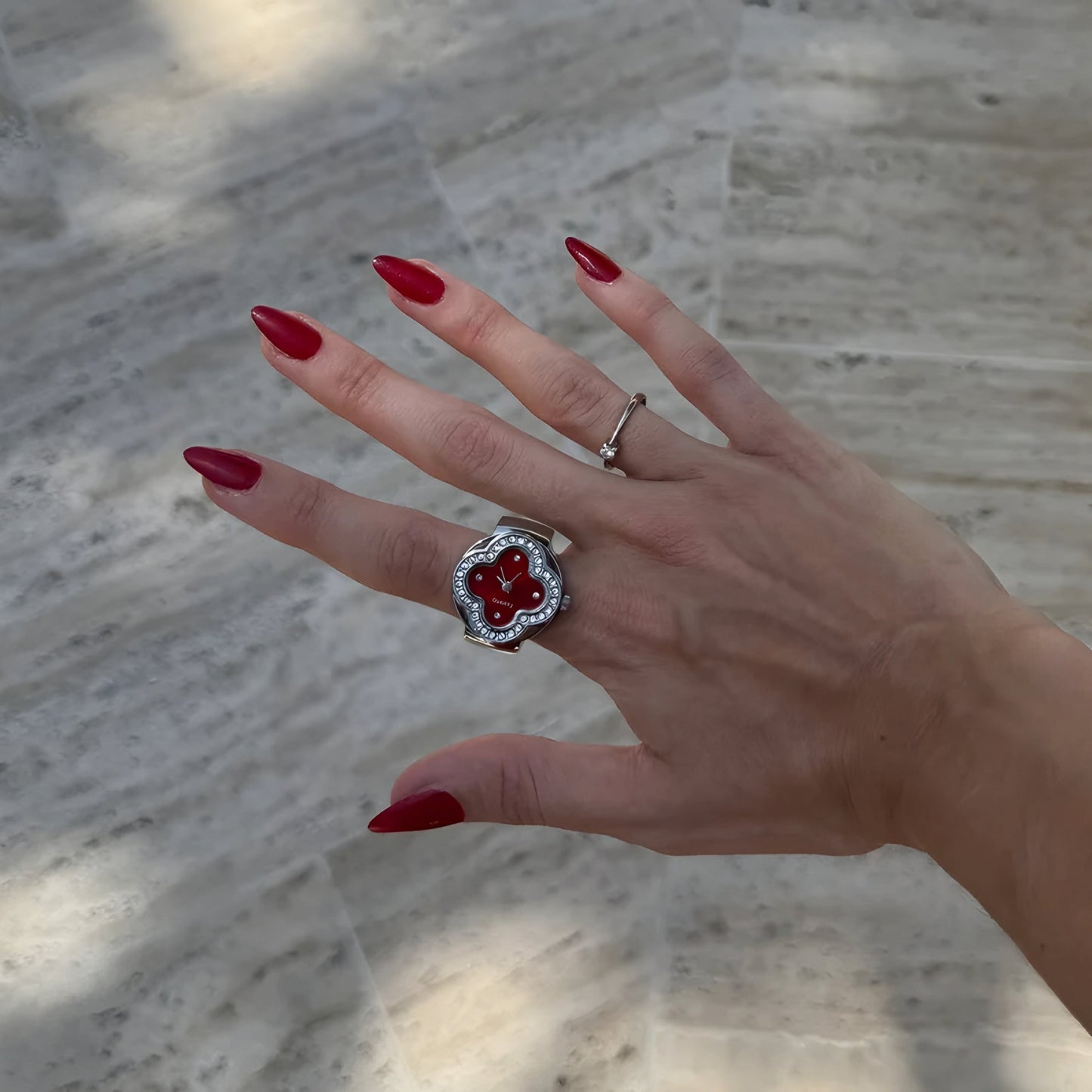 Silver Van Cleef Ring | Red