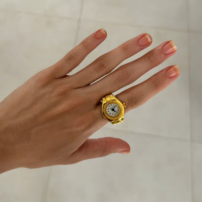 Gold Chrono Ring | White