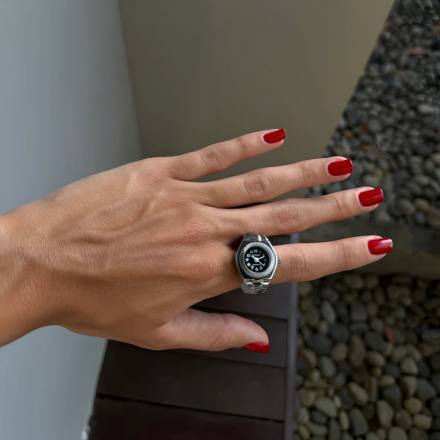 Silver Chrono Ring | Black