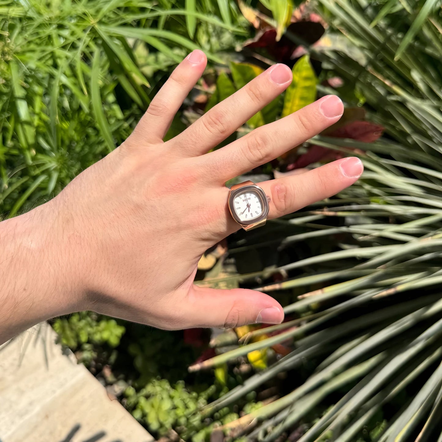 Rose gold Barrel Ring | White