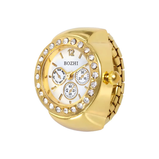 Gold Gomia Ring | White